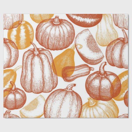 Pompoenpatroon Cadeaupapier (Vlak)