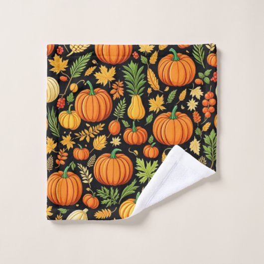Pompoenpatroon Harvest Day Herfst Bad Handdoek (Wasdoekje)