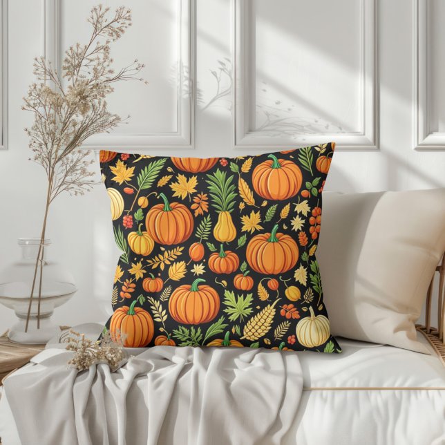Pompoenpatroon Harvest Day Herfst Decor Kussen (Creator heeft geüpload)