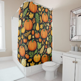 Pompoenpatroon Harvest Day Herfst Douchegordijn