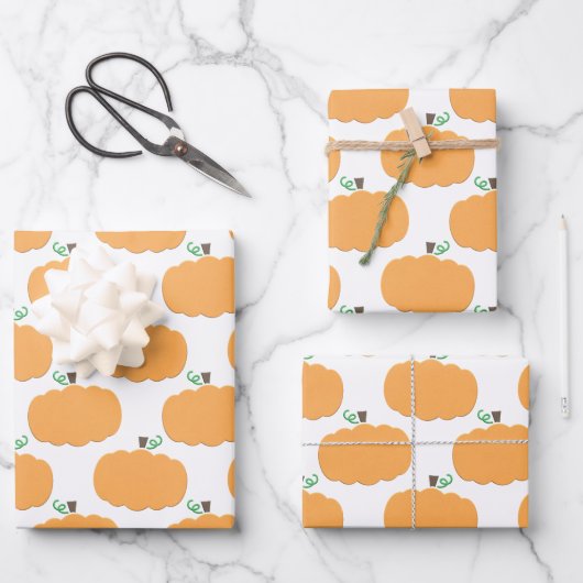 Pompoenpatroon  inpakpapier vel (Voorkant)