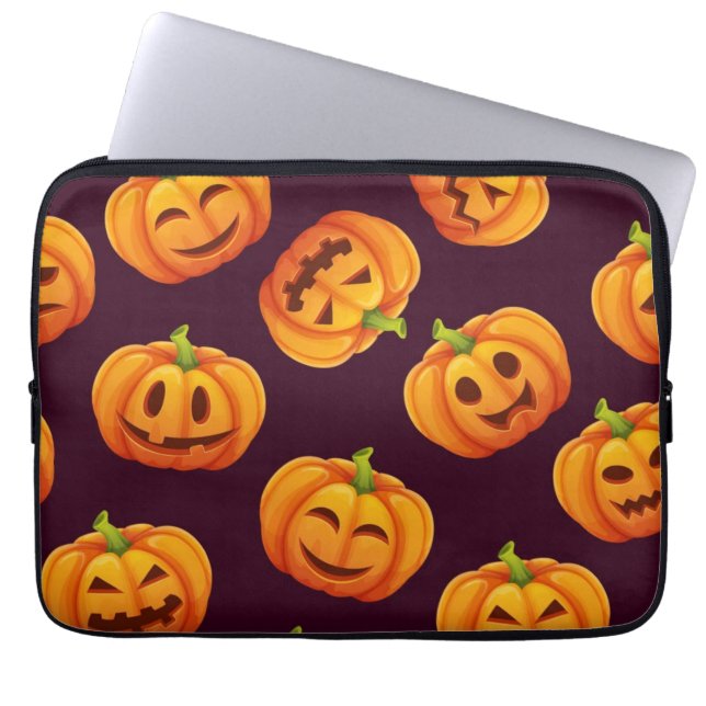 Pompoenpatroon Laptop Sleeve (Voorkant)