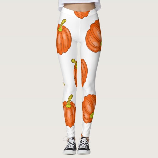 Pompoenpatroon Leggings (Voorkant)
