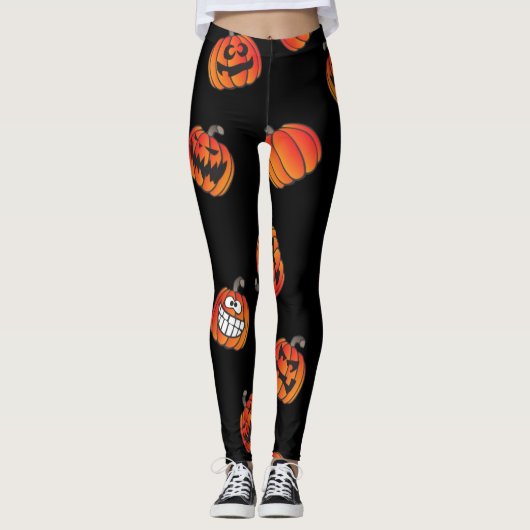 Pompoenpatroon Leggings (Voorkant)