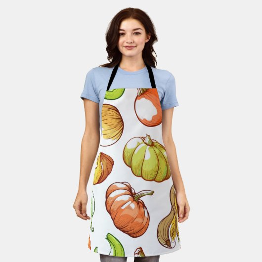 Pompoenpatroon Schort (Gedragen)