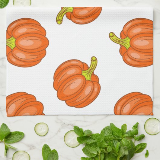 Pompoenpatroon Theedoek (Gevouwen)