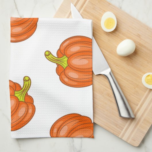 Pompoenpatroon Theedoek (Quarter Fold)