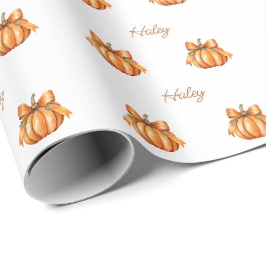 Pompoenpatroon Verpakkend Document, Herfst Baby sh Cadeaupapier (Rol Hoek)