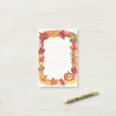 Pompoenpeek & bladgloed post-it® notes (Op bureau)