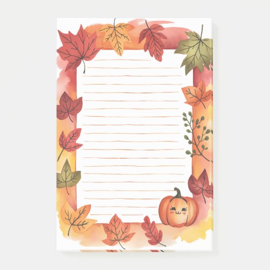 Pompoenpeek & bladgloed post-it® notes (Voorkant)