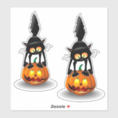 Pompoenperfectie: Halloween Black Cat Sticker (Vel)