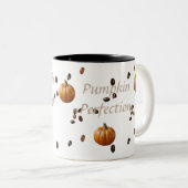 pompoenperfectie tweekleurige koffiemok (Voorkant rechts)
