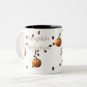 pompoenperfectie tweekleurige koffiemok (Voorkant links)