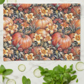 Pompoenpleister en Daylilies Theedoek (Gevouwen)