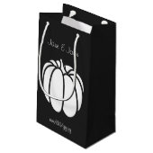 Pompoenpleister in zwarte cadeautas (Achterkant Gekanteld)