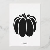 Pompoenpleister in zwarte Folie Invitation Folie Uitnodiging (Achterkant)