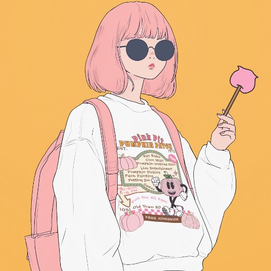 Pompoenpleister Pompoenplukken - Roze Pompoen Trui