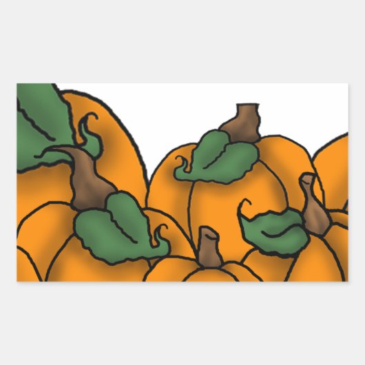 pompoenpleister rechthoekige sticker (Voorkant)