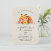 Pompoenpleisteroogst | Thanksgiving Dinner Party Kaart (Staand voorkant)