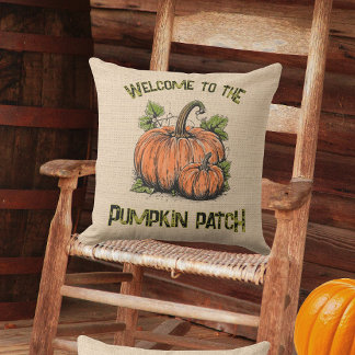Pompoenplek Herfst Valse Jute Buitenkussen