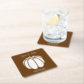 Pompoenplek in Chocoladepapier Coasters Kartonnen Onderzetters (Insitu)