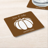 Pompoenplek in Chocoladepapier Coasters Kartonnen Onderzetters (Schuin)