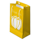 Pompoenplek in Gele Cadeautas (Voorkant Gekanteld)