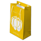 Pompoenplek in Gele Cadeautas (Achterkant Gekanteld)