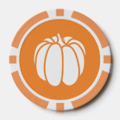 Pompoenplek in oranje poker chips (Voorkant)