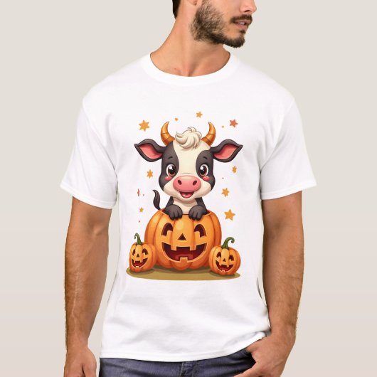 Pompoenplek Koe T-shirt (Voorkant)