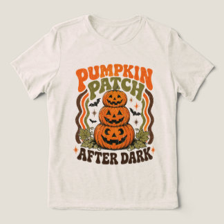 Pompoenplek Na Donker Retro Halloween Pompoen S Tri-Blend Shirt
