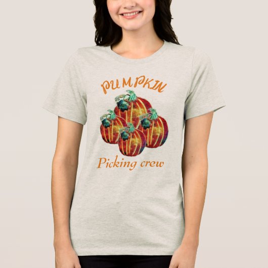 Pompoenplukkers Tri-Blend Shirt (Voorkant)
