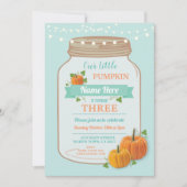 Pompoenpot Verjaardag Herfst Party Mint Lights Uit Kaart (Voorkant)