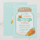 Pompoenpot Verjaardag Herfst Party Mint Lights Uit Kaart (Voorkant / Achterkant)