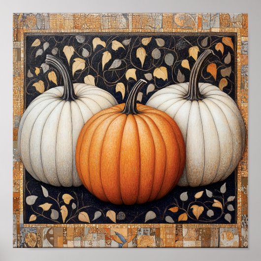 Pompoenprint herfst poster keukenmuur decor (Voorkant)