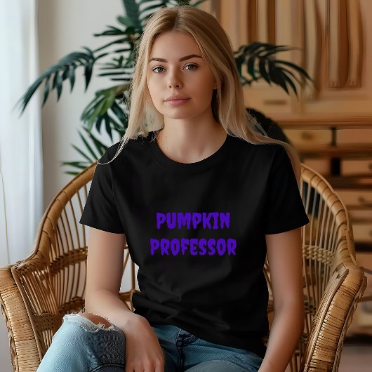 Pompoenprofessor paarse lerarentypografie t-shirt