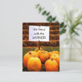 Pompoenprotest - Permanent met arbeid Briefkaart (Staand voorkant)