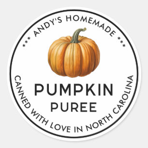 Pompoenpuree-etiket Ronde Sticker