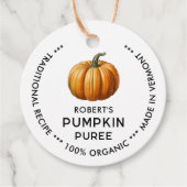 Pompoenpuree label met pompoen (Voorkant)