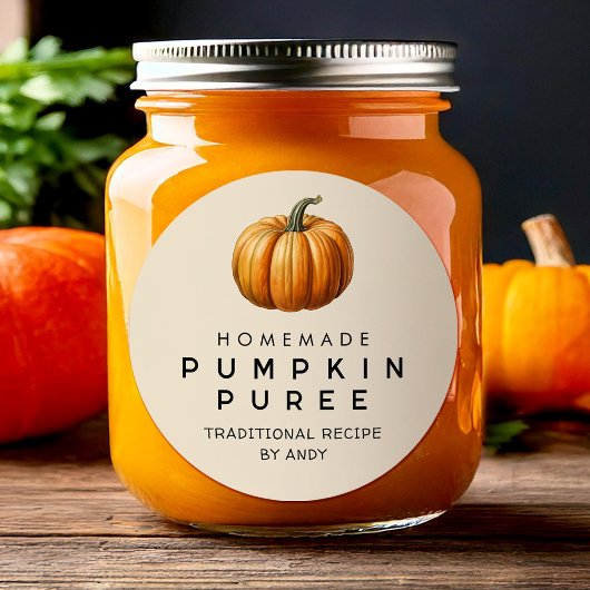 Pompoenpuree zelfgemaakt recept inblikken label