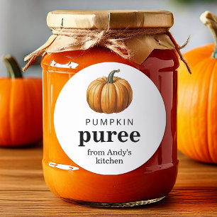 Pompoenpuree zelfgemaakte inmaaklabel ronde sticker