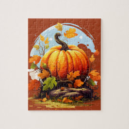 Pompoenpuzzel voor kinderen legpuzzel
