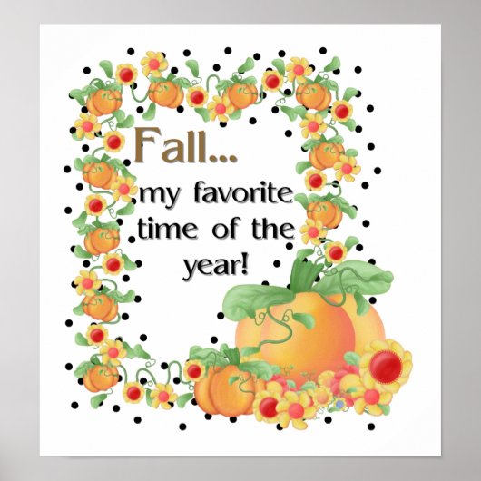 Pompoenrand - Herfst Mijn favoriete afdruk/Poster Poster (Voorkant)