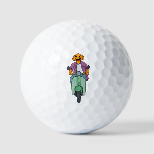 Pompoenrijder op mintgroen scooter golfballen (Voorkant)