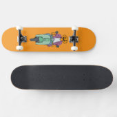 Pompoenrijder op mintgroene scooter persoonlijk skateboard (Horizontaal)
