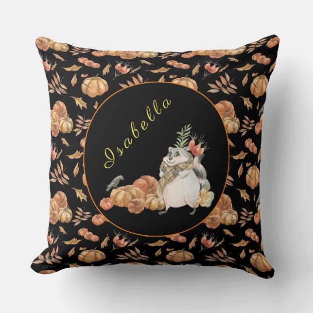 Pompoenring past tekst aan, kleur 20"X20" Kussen (Voorkant)