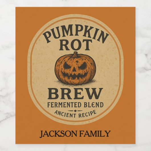 Pompoenrot brouwen gefermenteerde blend wijn etiket (Enkel label)