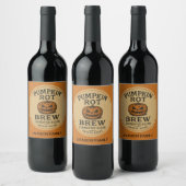 Pompoenrotbrouwsel Gefermenteerd Mengsel Wijn Etiket (Flessen)