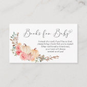 Pompoenroze Baby showers boeken voor Baby Informatiekaartje (Voorkant)