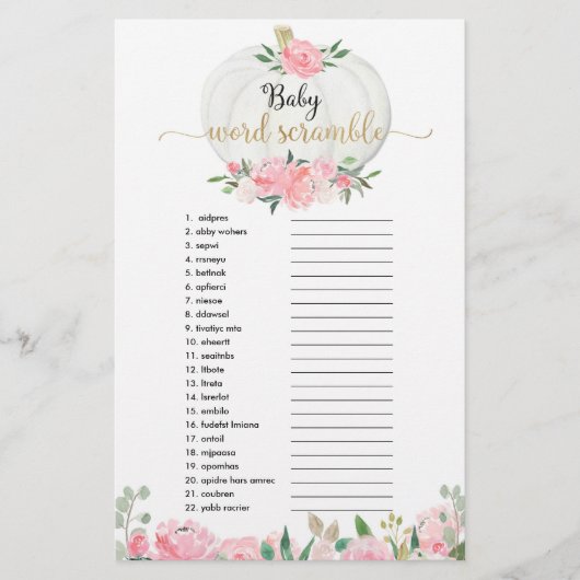 Pompoenroze groene Baby woordzwenkdouche (Voorkant)